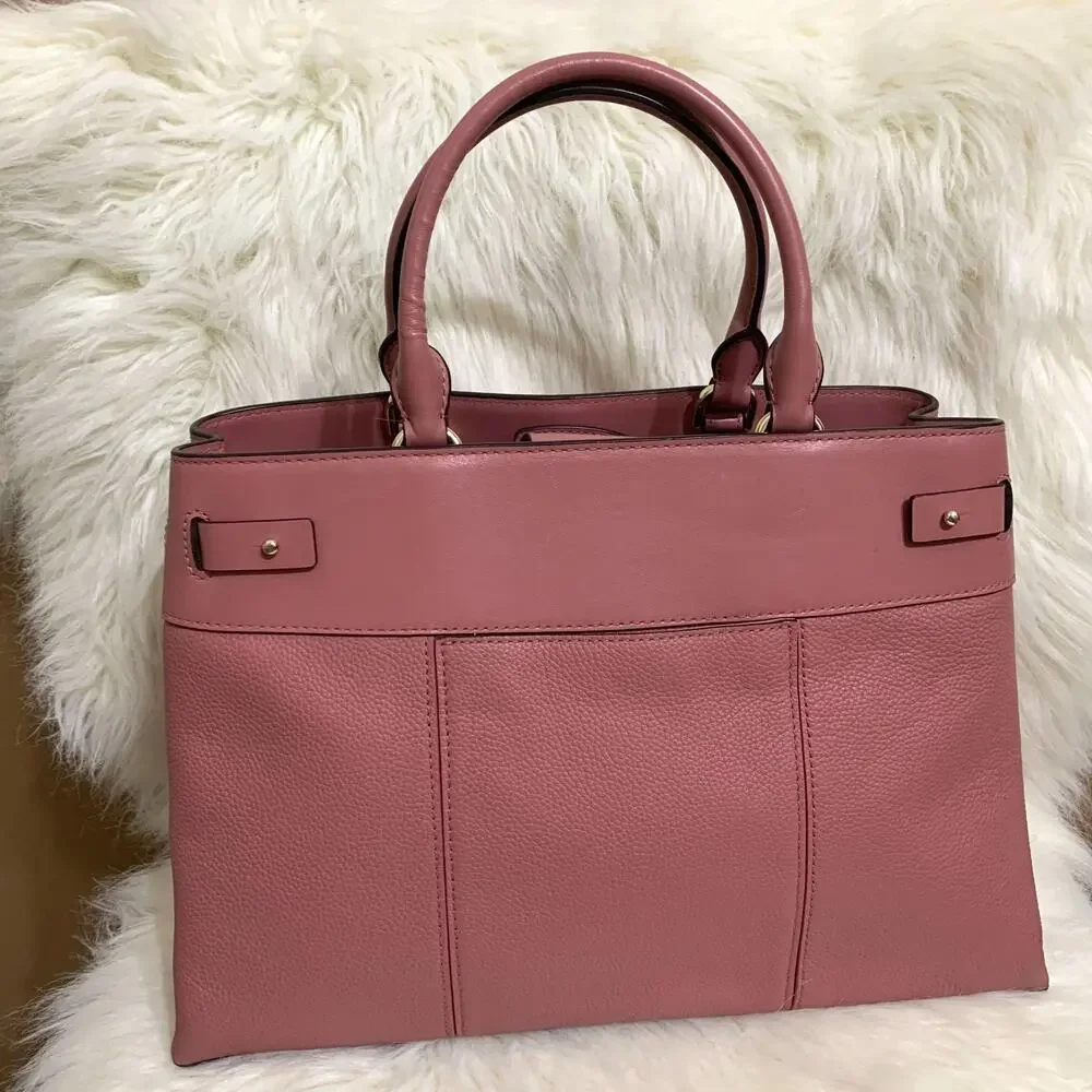 MICHAEL KORS Soft Pink Large Leather GRAMERCY Padlock Satchel